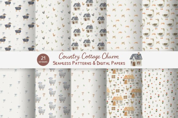 Cottage Charm Patterns and Papers: A Digital Collection for Creative Inspiration