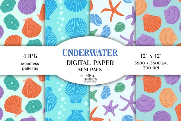 Cute Summer Seashells Seamless Patterns for Coastal Creativity