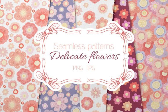 Delicate Flowers Patterns Set: A Beautiful Addition to Your Creative Projects