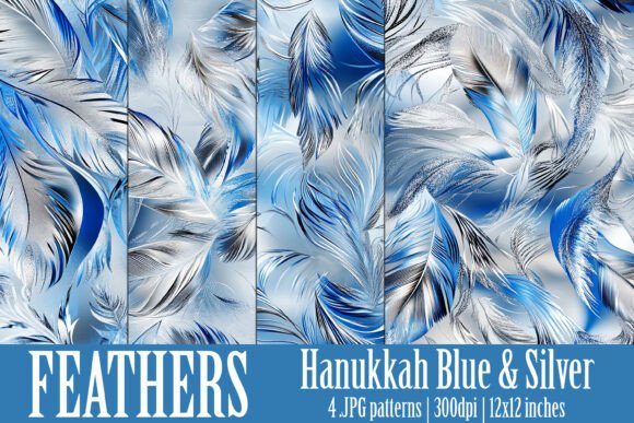 Discover the Beauty of Hanukkah Color Feathers Patterns, S5