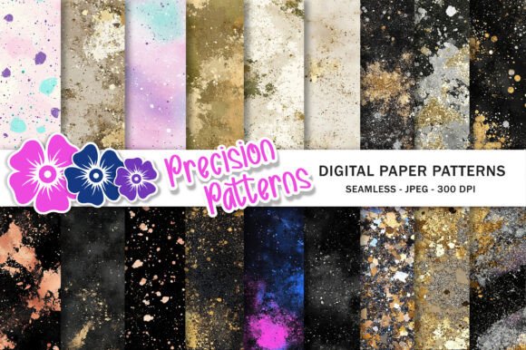 Grungy Glitter Seamless Patterns