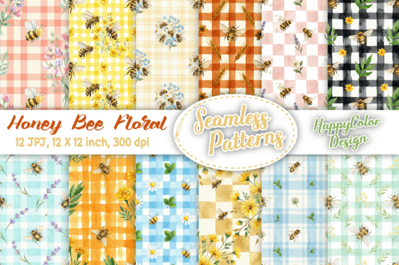 Honey Bee Floral Seamless Patterns: A Delightful Addition to Your Creative Projects