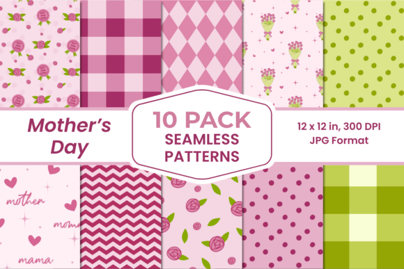 Mama Mother’s Day Seamless Patterns