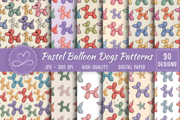 Pastel Balloon Dogs Patterns: Add Whimsy to Your Creative Projects