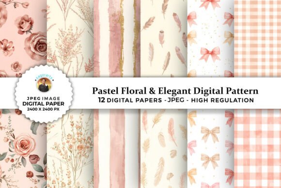 Pastel Floral Elegant Digital Patterns: A Versatile Resource for Creative Projects
