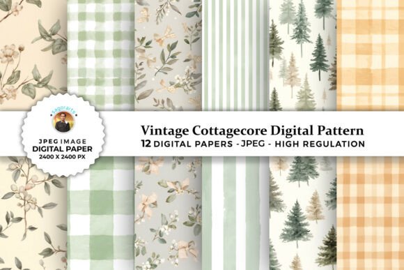 Vintage Cottagecore Digital Patterns for Creative Projects