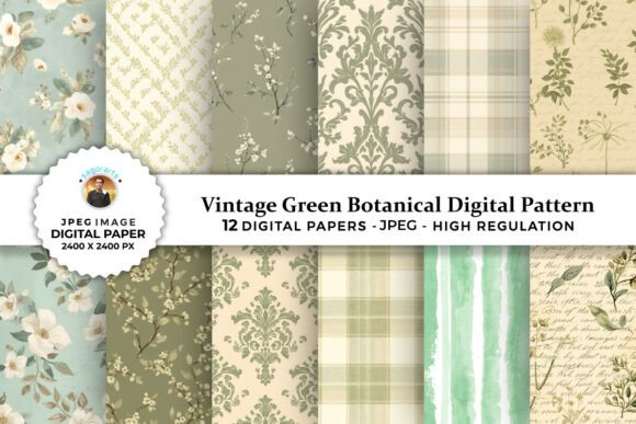 Vintage Green Botanical Digital Patterns: A Strategic Tool for Creative and Professional Projects